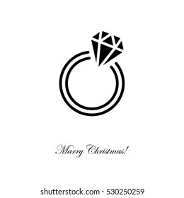 Web line icon. Diamond ring.