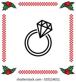 Web line icon. Diamond ring.