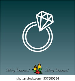 Web line icon. Diamond ring.