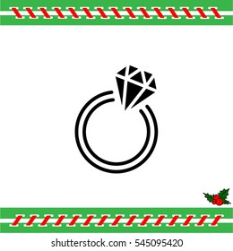 Web line icon. Diamond ring.