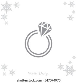 Web line icon. Diamond ring.