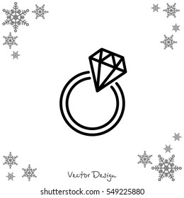 Web line icon. Diamond ring.