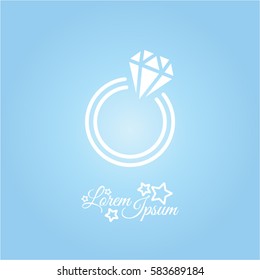 Web line icon. Diamond ring.
