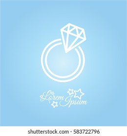 Web line icon. Diamond ring.