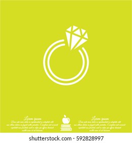 Web line icon. Diamond ring.
