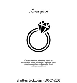 Web line icon. Diamond ring.
