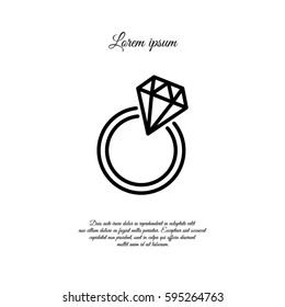 Web line icon. Diamond ring.