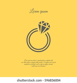 Web line icon. Diamond ring.
