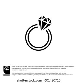 Web line icon. Diamond ring.