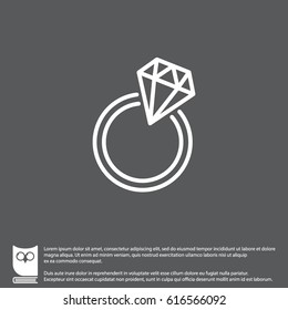 Web line icon. Diamond ring.