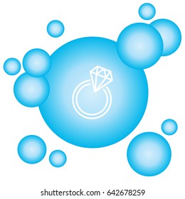 Web line icon. Diamond ring.