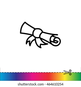 Web line icon. Diploma