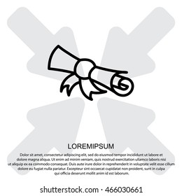 Web line icon. Diploma