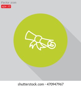 Web line icon. Diploma