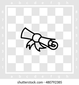 Web line icon. Diploma