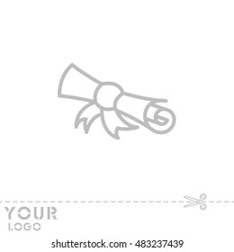 Web line icon. Diploma