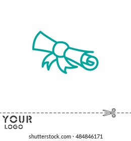 Web line icon. Diploma
