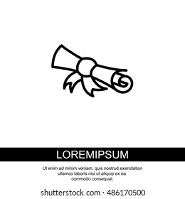 Web line icon. Diploma