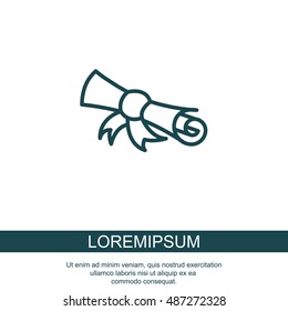 Web line icon. Diploma