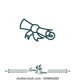 Web line icon. Diploma