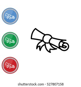 Web line icon. Diploma