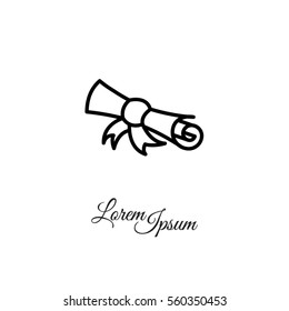 Web line icon. Diploma