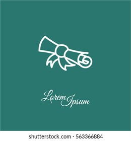 Web line icon. Diploma