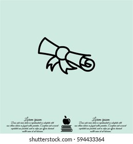 Web line icon. Diploma