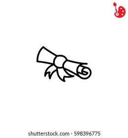 Web line icon. Diploma