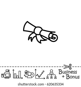 Web line icon. Diploma