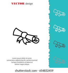 Web line icon. Diploma