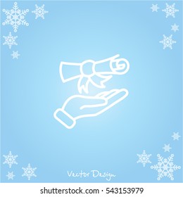 Web line icon. Diploma in hand
