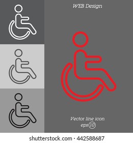 Web line icon. Disabled