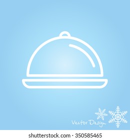 Web line icon. Dish with lid 
