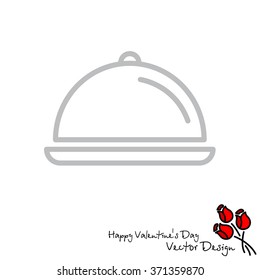 Web line icon. Dish with lid 