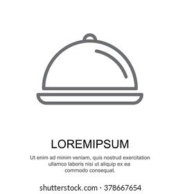 Web line icon. Dish with lid 
