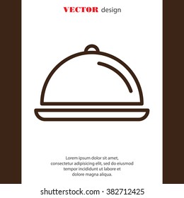 Web line icon. Dish with lid 