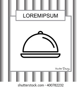 Web line icon. Dish with lid 
