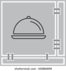 Web line icon. Dish with lid 