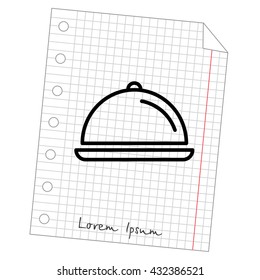 Web line icon. Dish with lid 