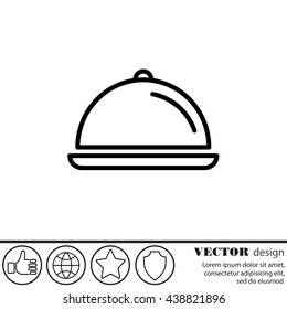 Web line icon. Dish with lid 