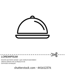 Web line icon. Dish with lid 