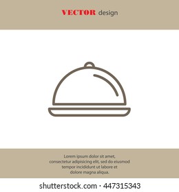 Web line icon. Dish with lid 