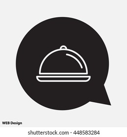 Web line icon. Dish with lid 