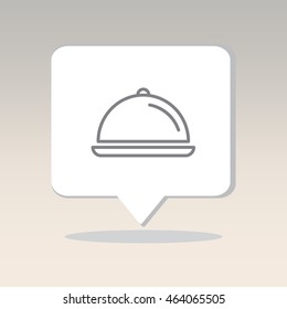 Web line icon. Dish with lid 