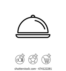 Web line icon. Dish with lid 