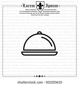 Web line icon. Dish with lid 