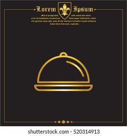 Web line icon. Dish with lid 