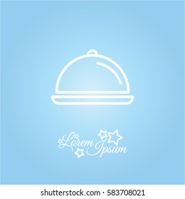 Web line icon. Dish with lid 