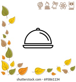 Web line icon. Dish with lid 